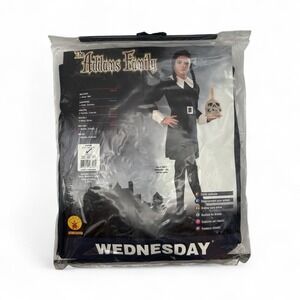 Wednesday Addams girls Costume Dress Kids Halloween Long Sleeve LARGE